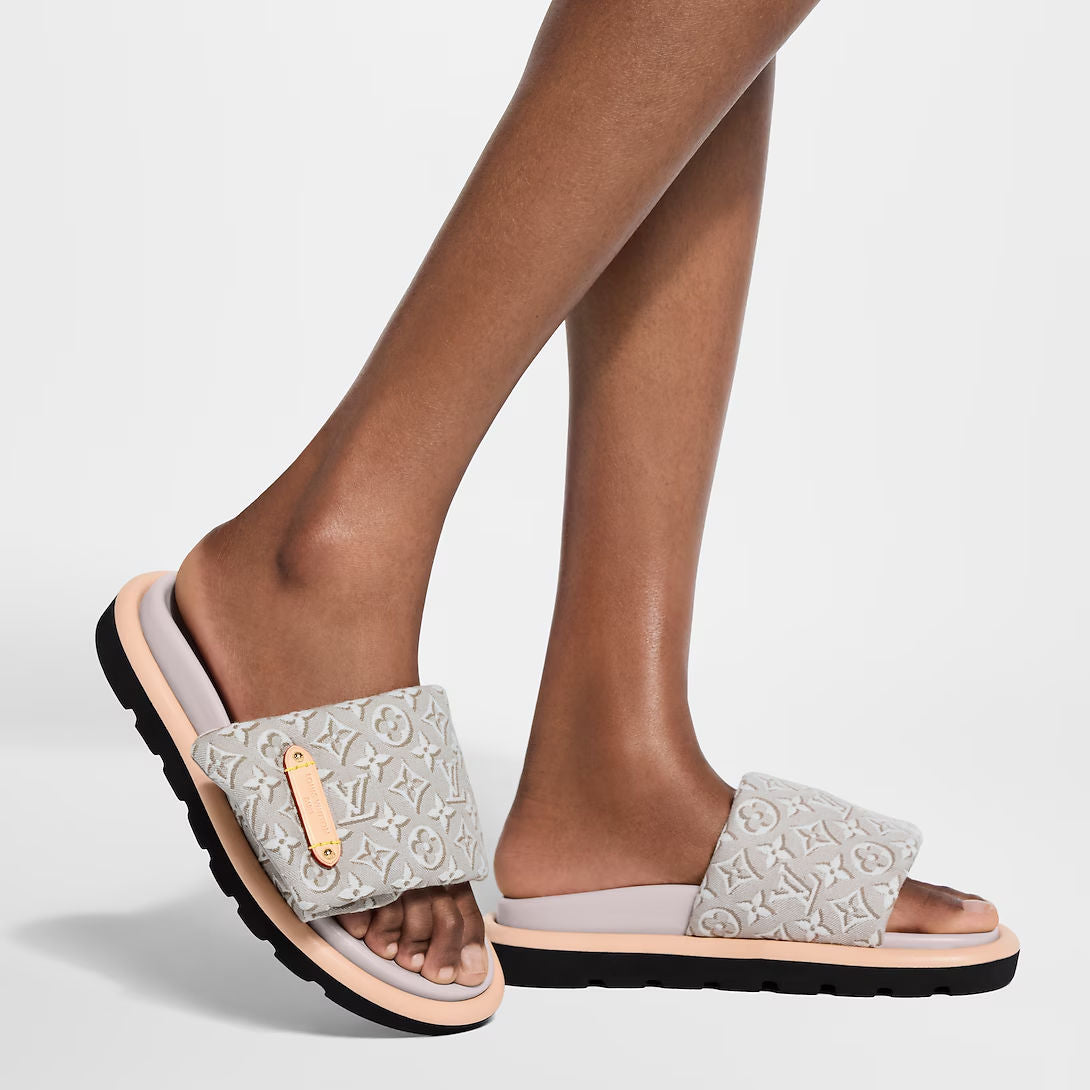Pool Pillow Flat Comfort Mule Beige Jacquard