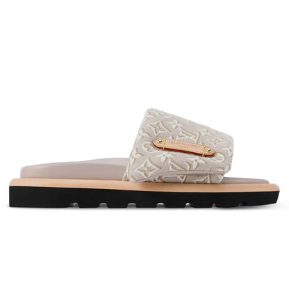 Pool Pillow Flat Comfort Mule Beige Jacquard
