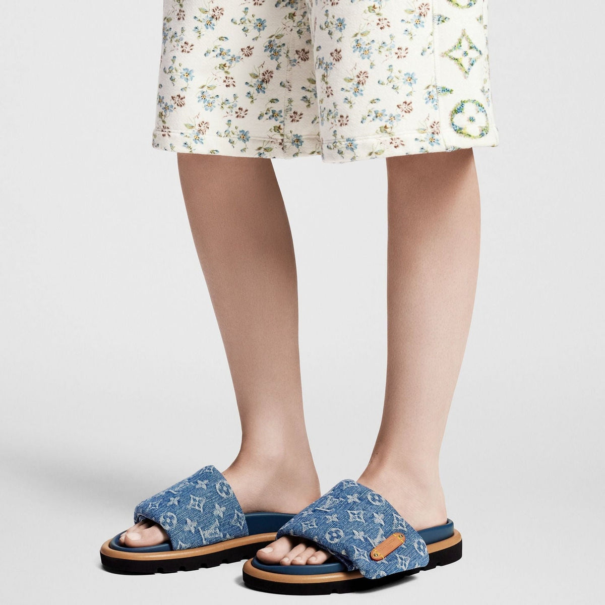 Pool Pillow Flat Comfort Mule Blue Denim