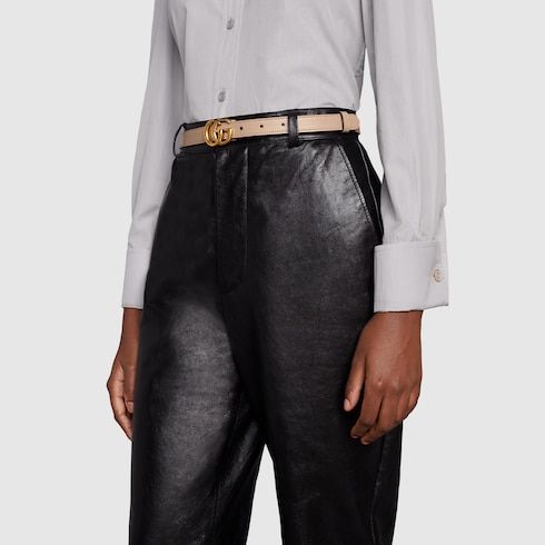 Women's Thin Reversible Leather Belt