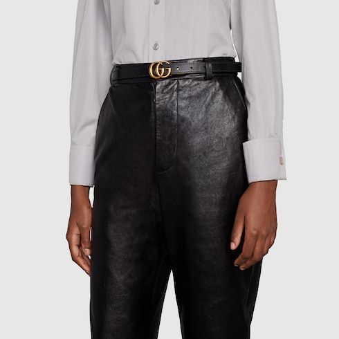 Women's Thin Reversible Leather Belt