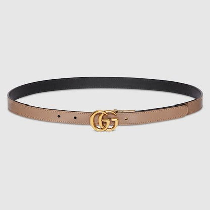 Women's Thin Reversible Leather Belt