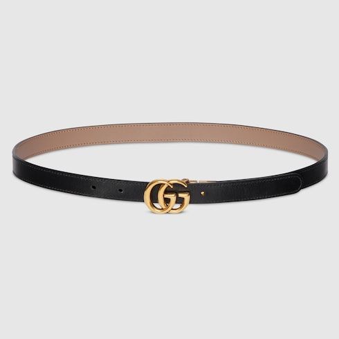 Women's Thin Reversible Leather Belt