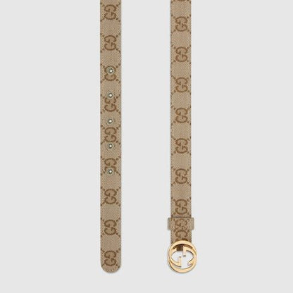 Women's Thin Interlocking G Buckle Belt