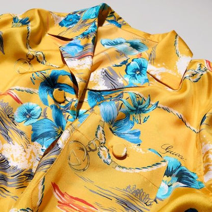Women's Printed Silk Twill Shirt