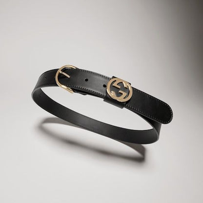 Women's Round Buckle Leather Belt