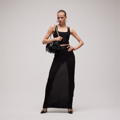 Women's Viscose Crêpe Jersey Long Skirt