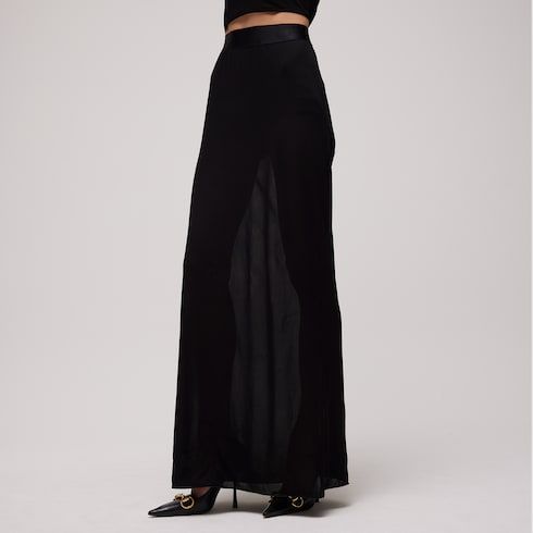 Women's Viscose Crêpe Jersey Long Skirt