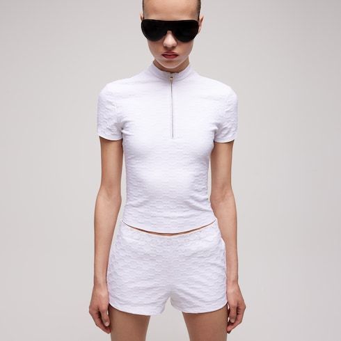 Women's Jacquard Jersey Half-Zip T-Shirt