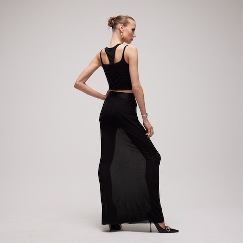 Women's Viscose Crêpe Jersey Long Skirt
