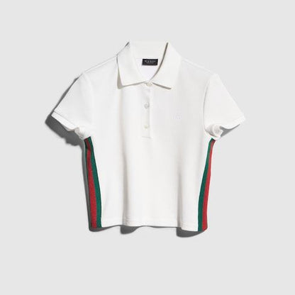 Women's Rib Cotton Jersey Polo Shirt