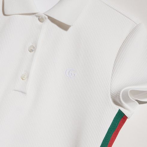 Women's Rib Cotton Jersey Polo Shirt