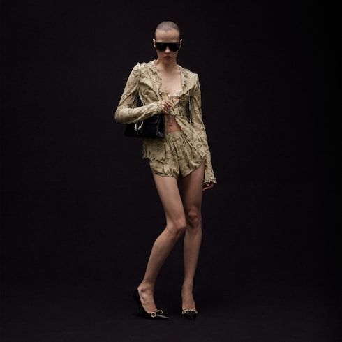 Women's Printed Silk Shorts