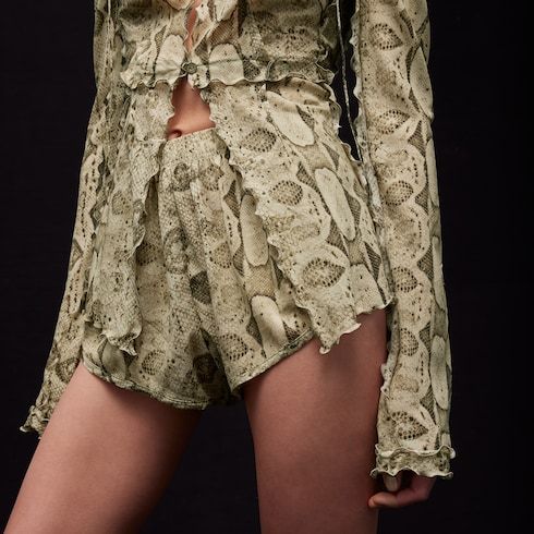 Women's Printed Silk Shorts