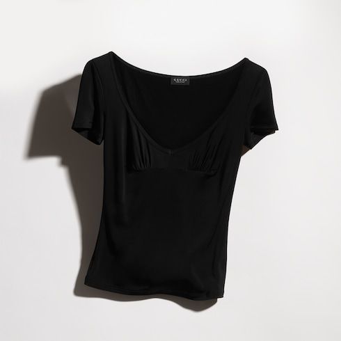 Women's Viscose Jersey T-Shirt with Metal Tag