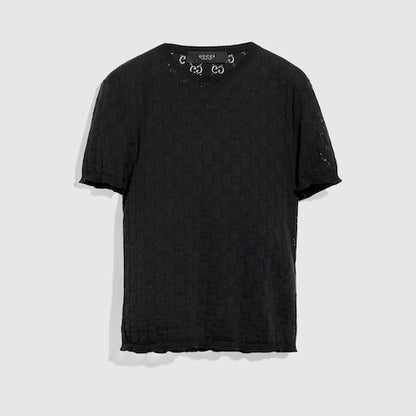 Women's Devoré Cotton Knit Crewneck T-Shirt