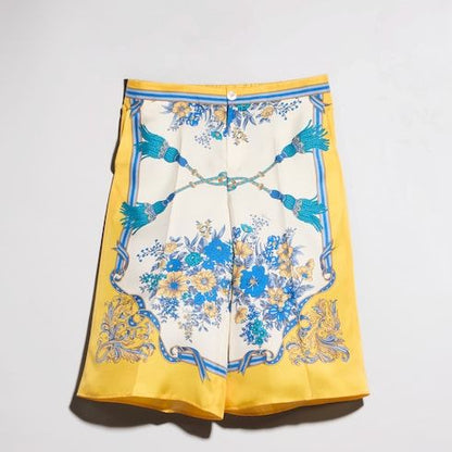 Women's Printed Silk Twill Pants