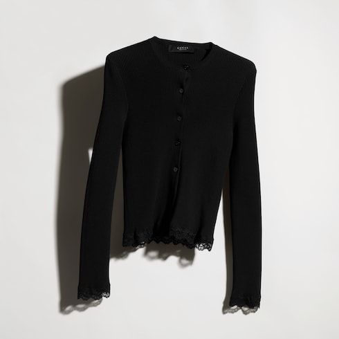Women's Fine Matte Viscose Rib Cardigan