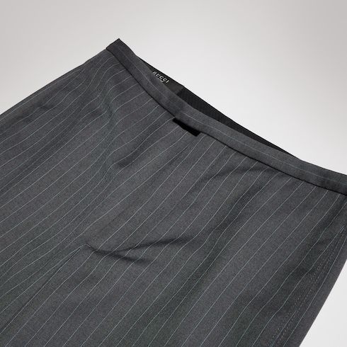 Women's Pinstripe Wool Oversize Fit Pants