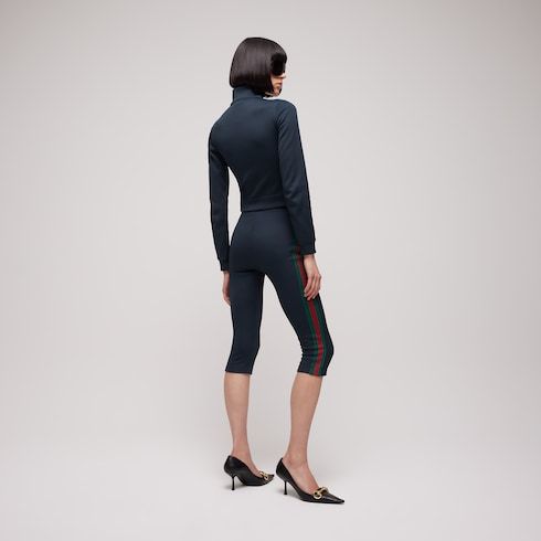 Women's Rib Cotton Jersey Zip Sweatshirt