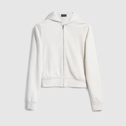 Women's Cotton Silk Jersey Zip Sweatshirt