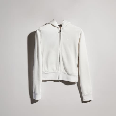 Women's Cotton Silk Jersey Zip Sweatshirt