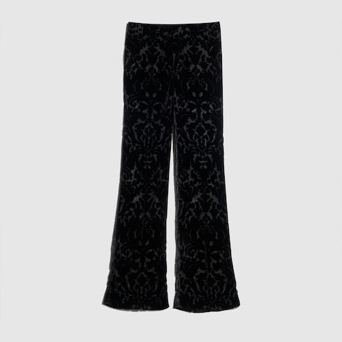 Women's Floral Devoré Velour Pants
