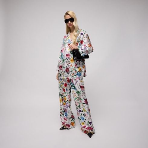 Women's Printed Silk Twill Pants