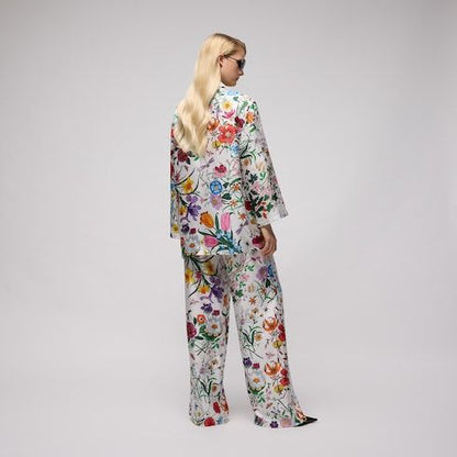 Women's Printed Silk Twill Pants
