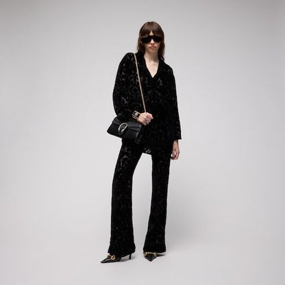 Women's Floral Devoré Velour Shirt