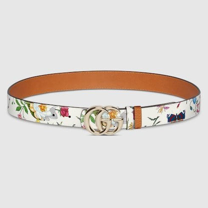 Women's Double G Buckle Reversible Leather Belt