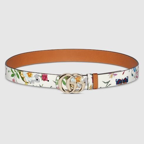 Women's Double G Buckle Reversible Leather Belt