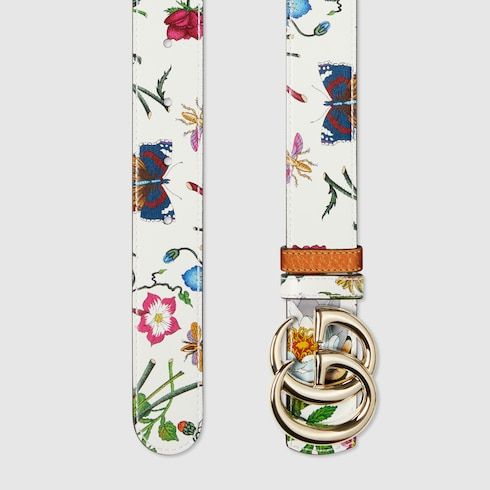Women's Double G Buckle Reversible Leather Belt