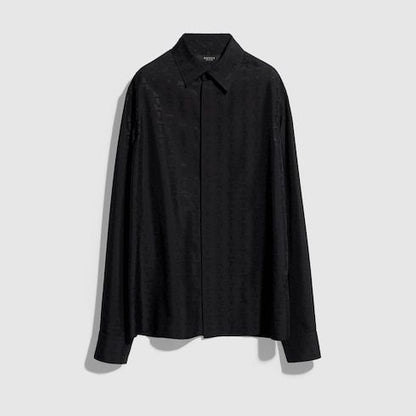 Women's Silk Habotai Crest Jacquard Shirt