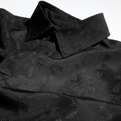 Women's Silk Habotai Crest Jacquard Shirt