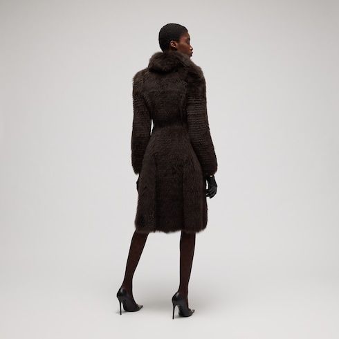 Women's Long Hair Shearling Coat