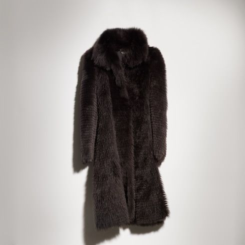 Women's Long Hair Shearling Coat