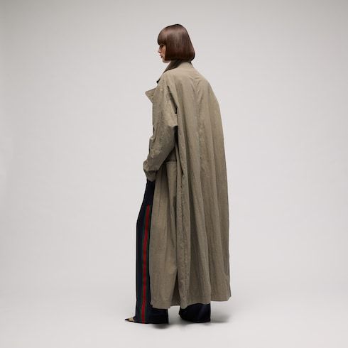 Women's Washed Matte Nylon Trench Coat