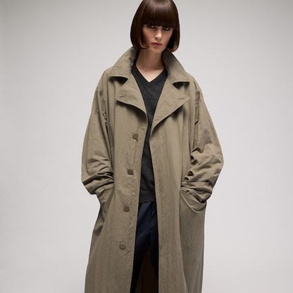 Women's Washed Matte Nylon Trench Coat