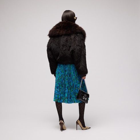 Women's Printed Silk Crêpe Midi Skirt