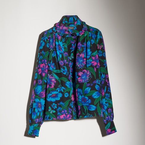 Women's Printed Silk Crêpe de Chine Shirt