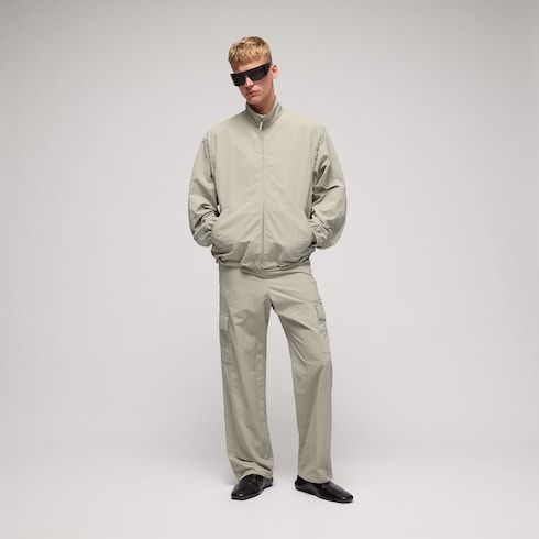 Men's Froissé Nylon Faille Zip Jacket