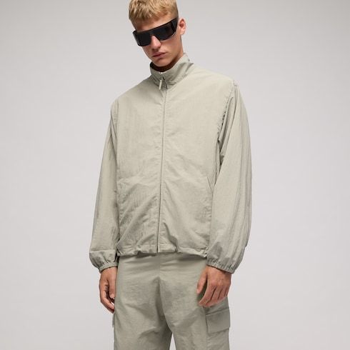 Men's Froissé Nylon Faille Zip Jacket