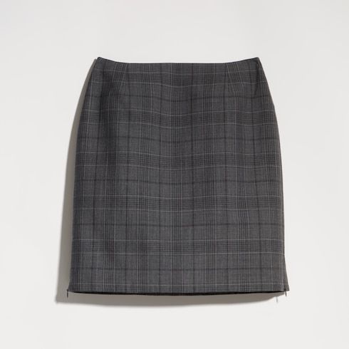 Women's Checked Fine Wool Mini Skirt