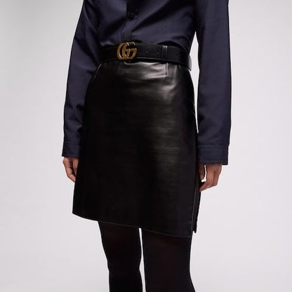 Women's Soft Nappa Leather Mini Skirt