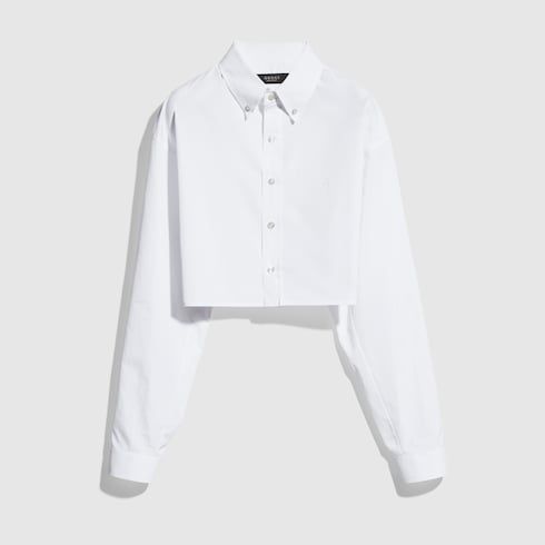 Women's Cropped Cotton Poplin Shirt