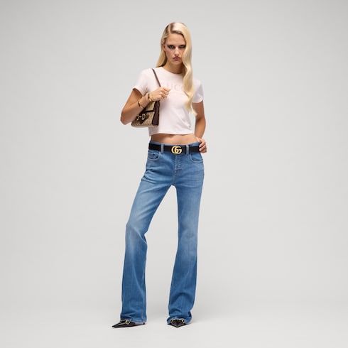 Women's Flared Stretch Cotton Denim Pants