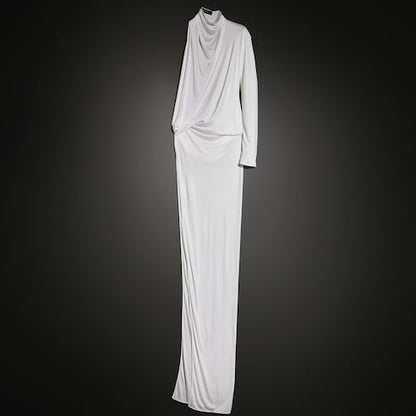 Women's Viscose Jersey Draped Long Dress