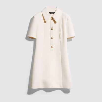 Women's Crêpe Wool Buttoned Dress