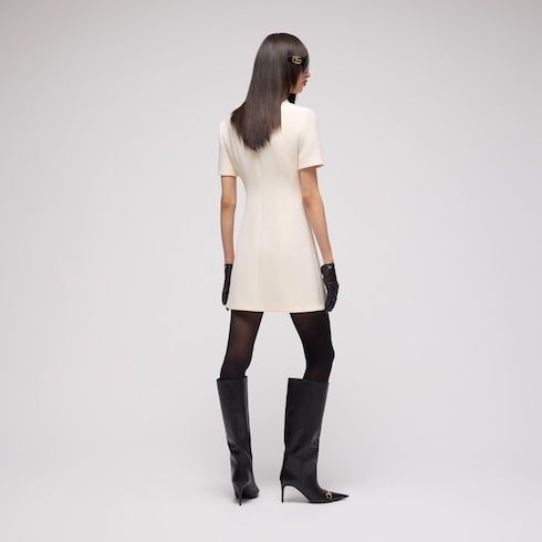 Women's Crêpe Wool Buttoned Dress